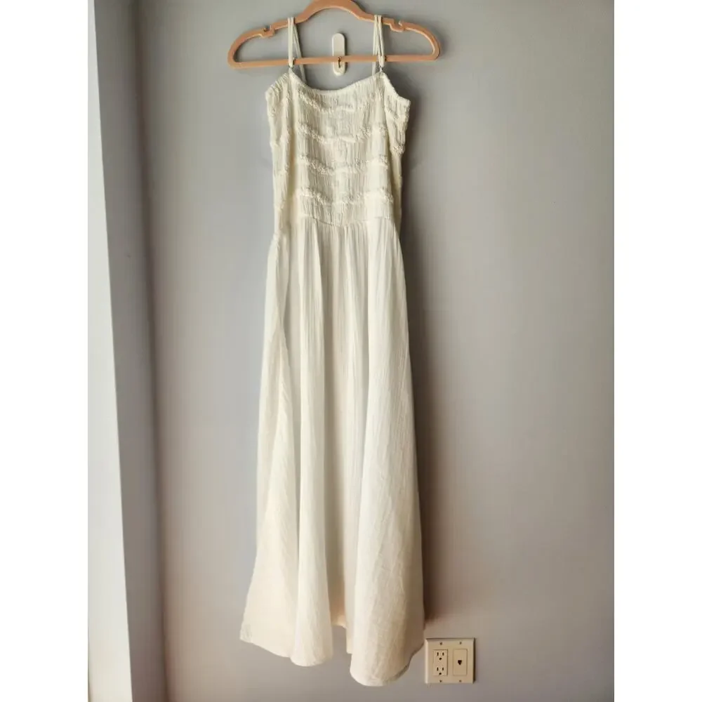 NWT J. Crew Wave Maxi Dress In Sunny Gauze White M